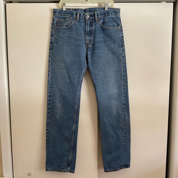 505 Levi's Blue Denim Jeans 34x34 straight fit - Picture 5 of 10